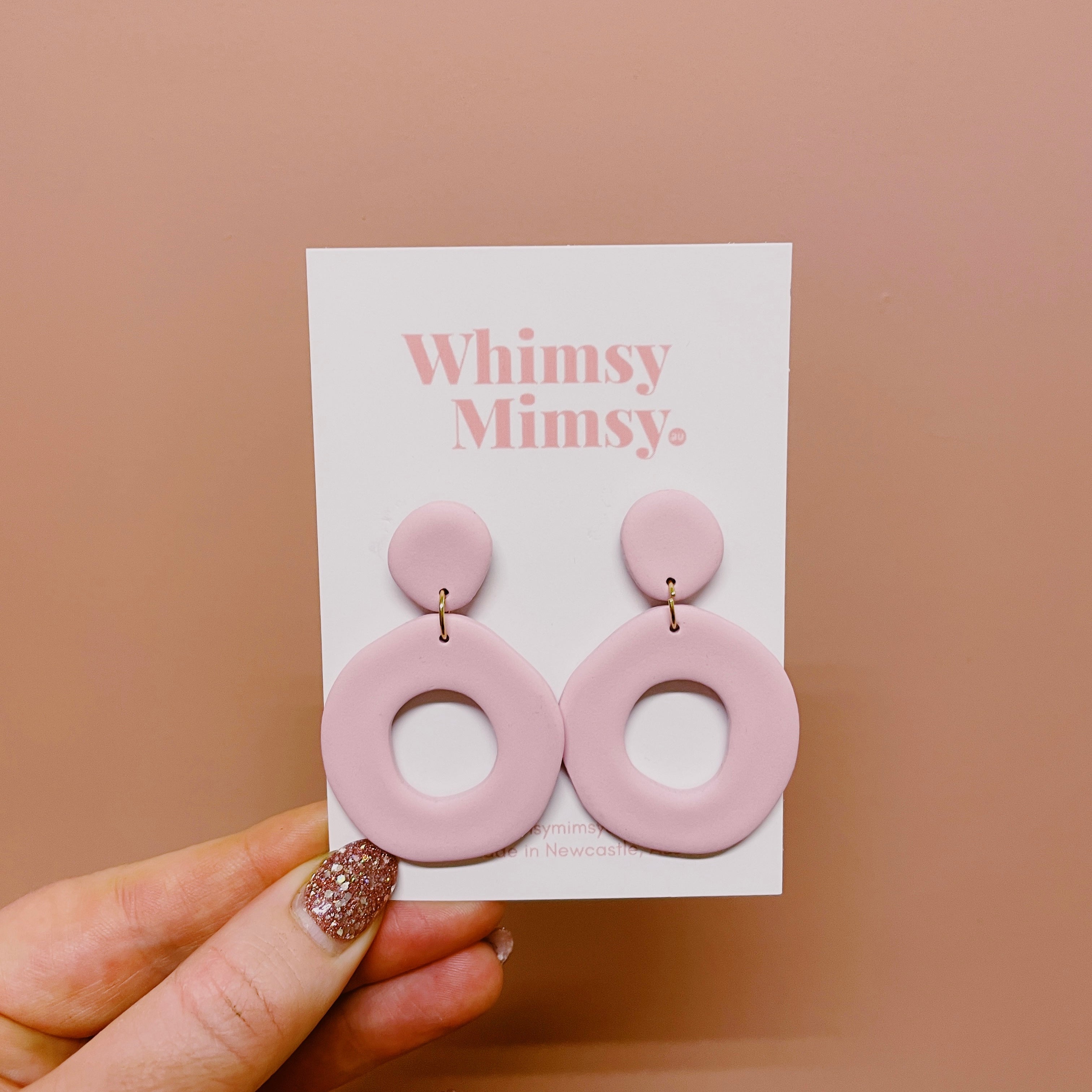 Pastel Pink Donut Earrings
