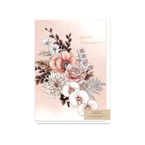 Peony Happy Birthday - Greeting Card